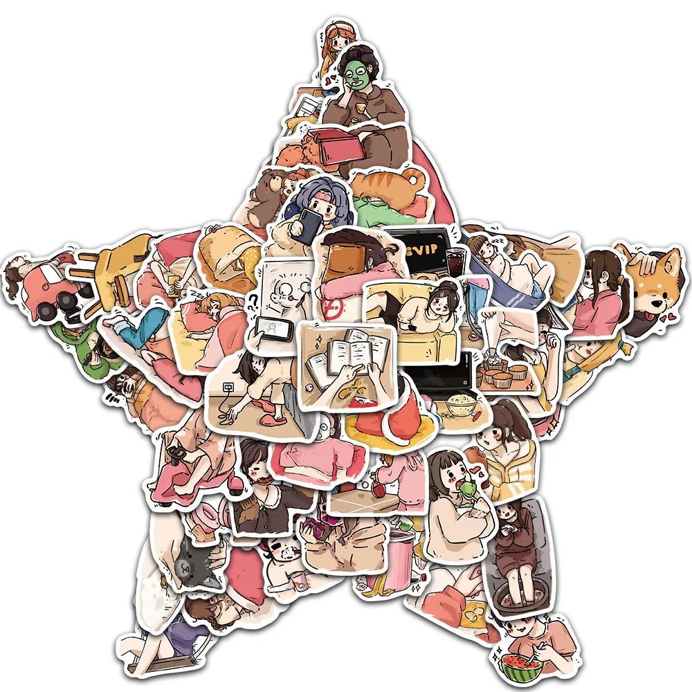 50/100PCS Hause Mädchen Kreative Graffiti Aufkleber Telefon Fall Wasser Tassen Gitarre Lagerung Boxen Bilderrahmen Personalisierte Dekoration