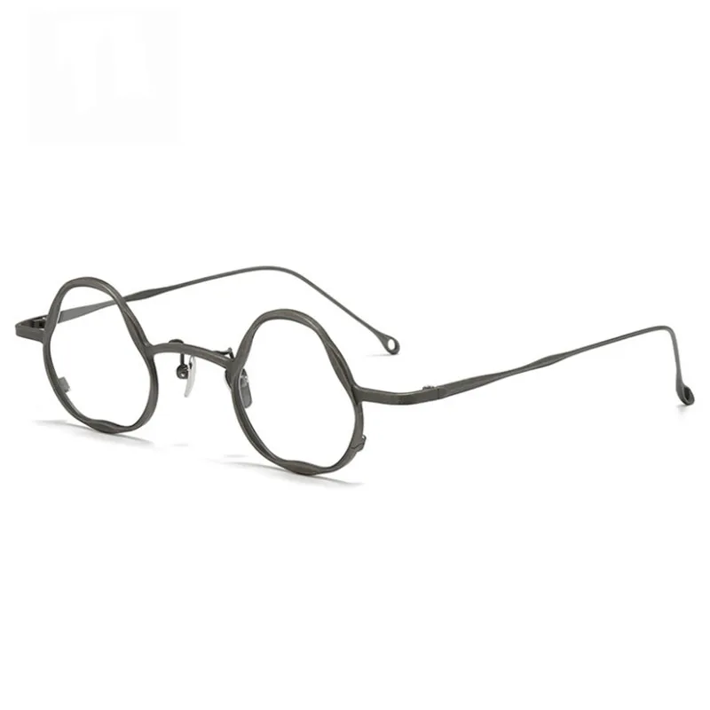 RG1080TI Fancy Vintage Round Retro Titanium Flower Shape Classical Design Spectacle Frame Prescription Lens Eyeglasses