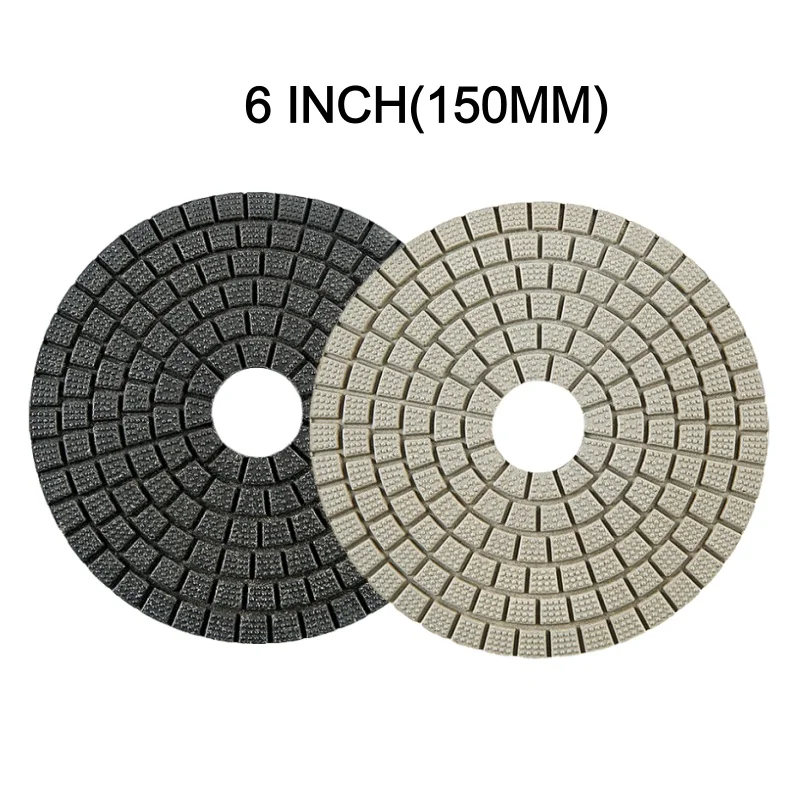 150mm 6 Inch Black Buff White Buff Polishing Pad 0# Buff Pads for Stone Granite Marble Mirror Finish