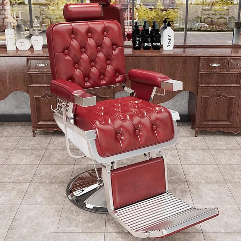 

Professional Leg Rest Barber Chair Luxury Cushion Advanced Vintage Chair Swivel Reclinable Cadeira De Barbeiro Furniture