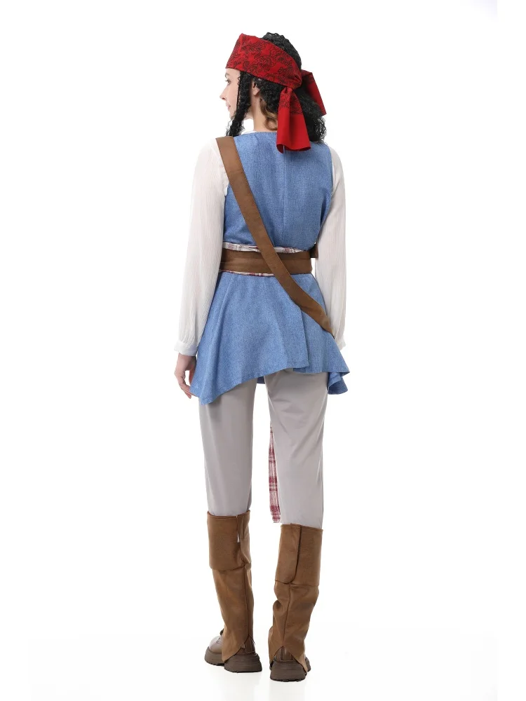 Unisex Retro Piraten-Cosplay-Outfit Blaue Weste Halloween Karneval Familien-Paar Kostüm Bühnenkostüm 2026 – Detail 24