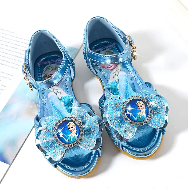 Disney girls sandals summer new children's princess shoes soft bottom wild fish mouth sandals frozen elsa shoes