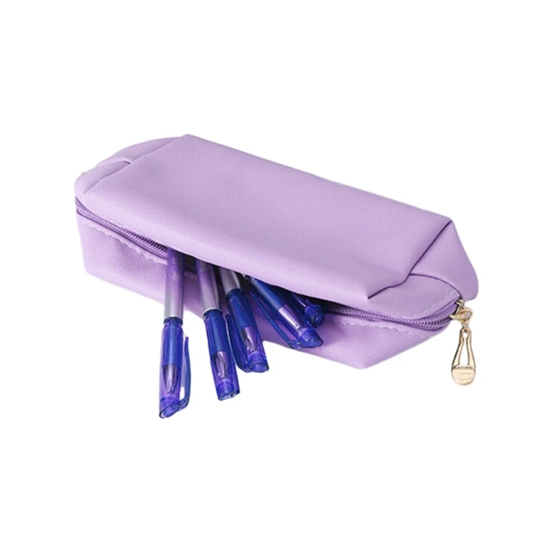 PU 필통 더블 지퍼 펜 케이스 PU 필통, 화장품 정리함