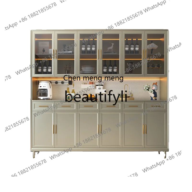 Solid Wood Wall-Mounted Integrated Storage Cabinet Living Room Cupboard Home Storage Organizer Cabinet