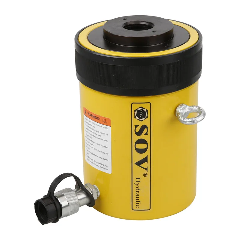 Same RCH-202 Single Acting Hollow Hydraulic Cylinder Jack Hand Pump 700BAR/10000PSI Push Pull Center Hole Steel 20t