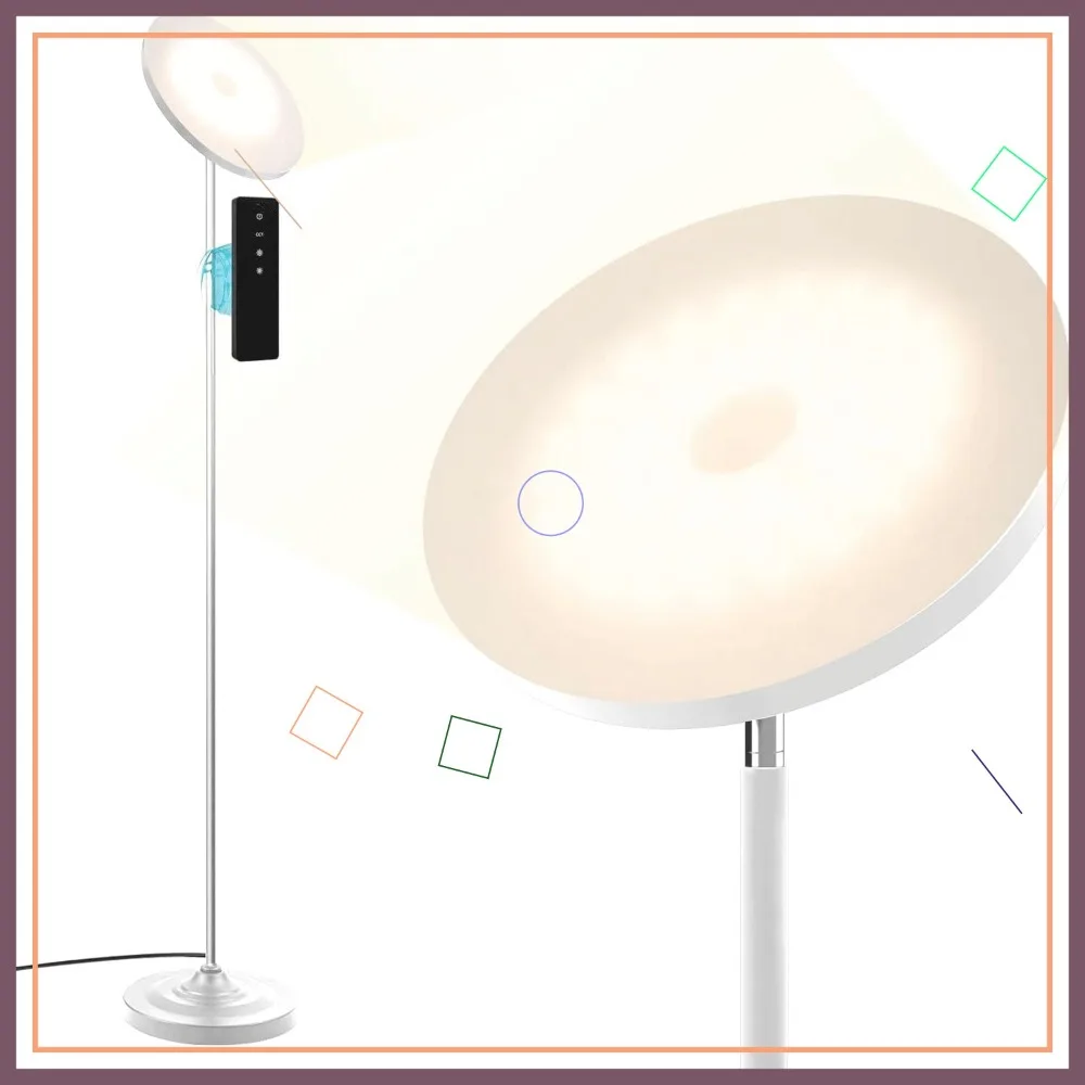 

30W/2600LM RGB Color Changing Floor Lamp with Remote, Adjustable Brightness & Color Temperature for Bedroom