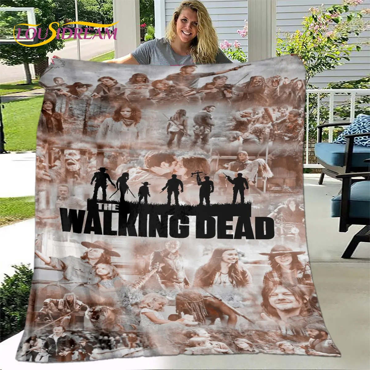 The Walking Dead Horror Soft Plush coperta, coperta di flanella coperta per soggiorno camera da letto divano Picnic Cover Bettdecke