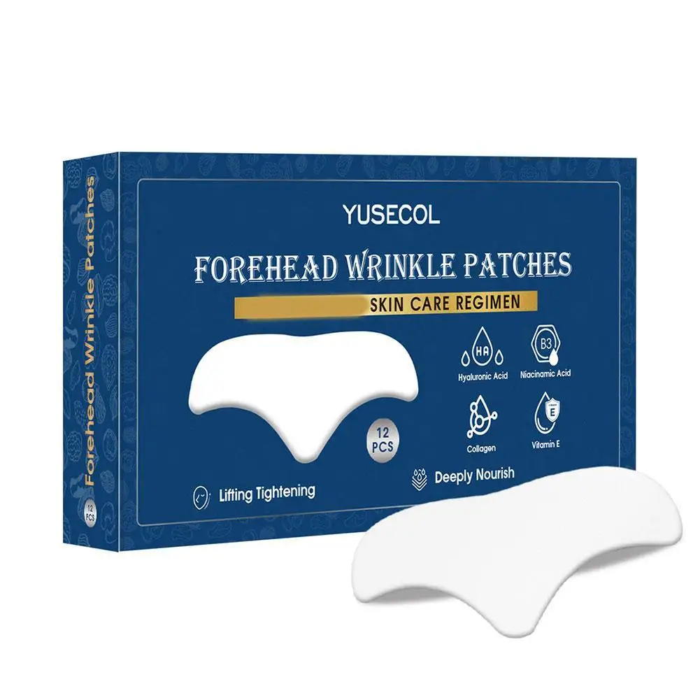 Forehead Wrinkle Patches12Pcs With Aloe &Niacinamic Acid Collagen Vitamin E Forehead Wrinkles Treatment For Smoothing Fine Lines