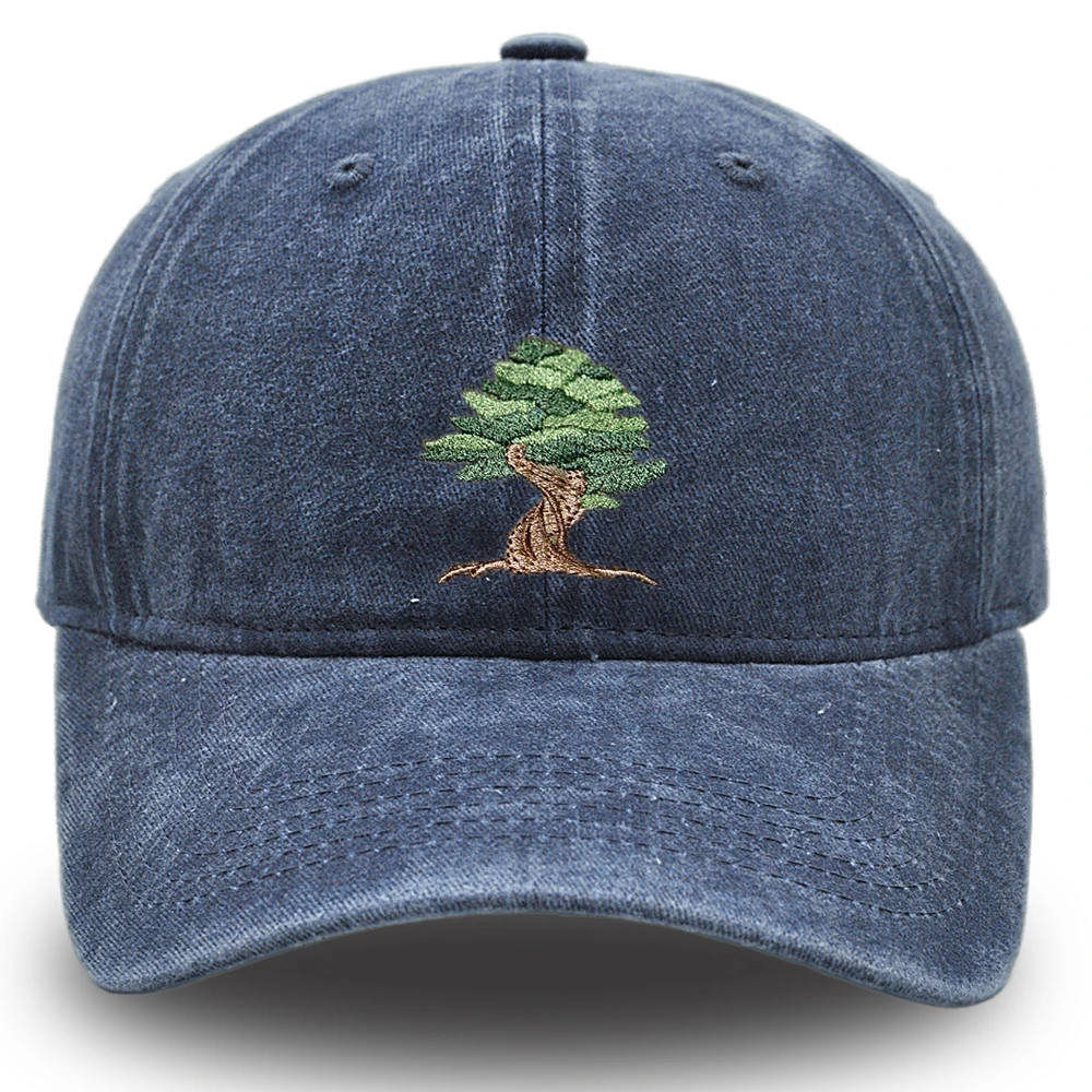 BONSAI  TREE Hat Embroidered ORNAMENTAL TREE Baseball Cap Retro Men Woman Cotton Hat Unisex