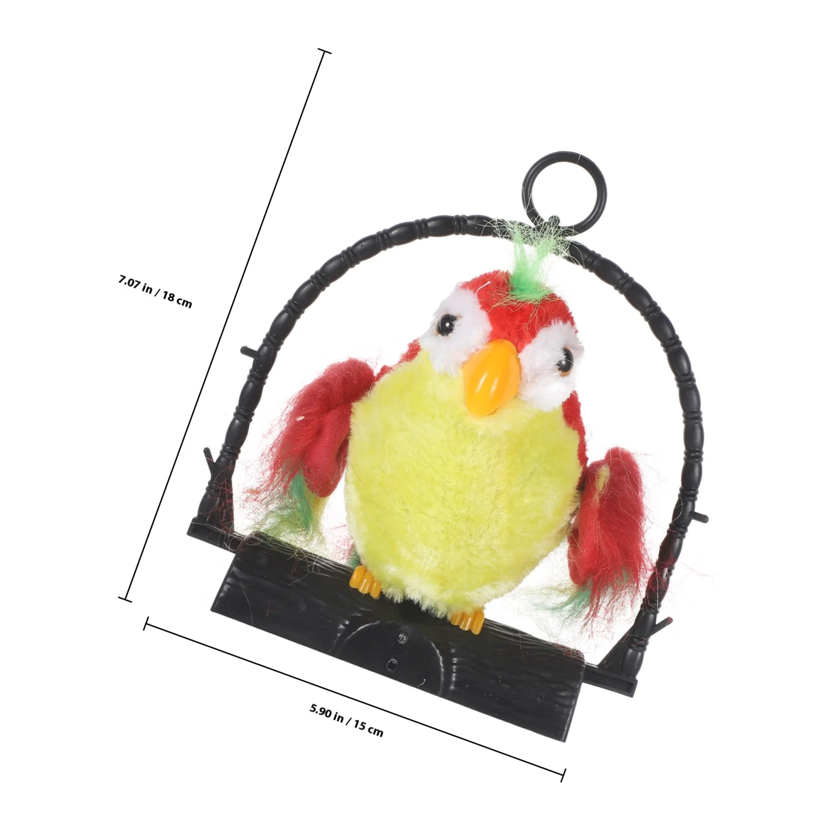 Electric Recording Talking Parrot Kids Early Educational Hanging Decoration Red Soft Surface Excellent Workmanship Interactive