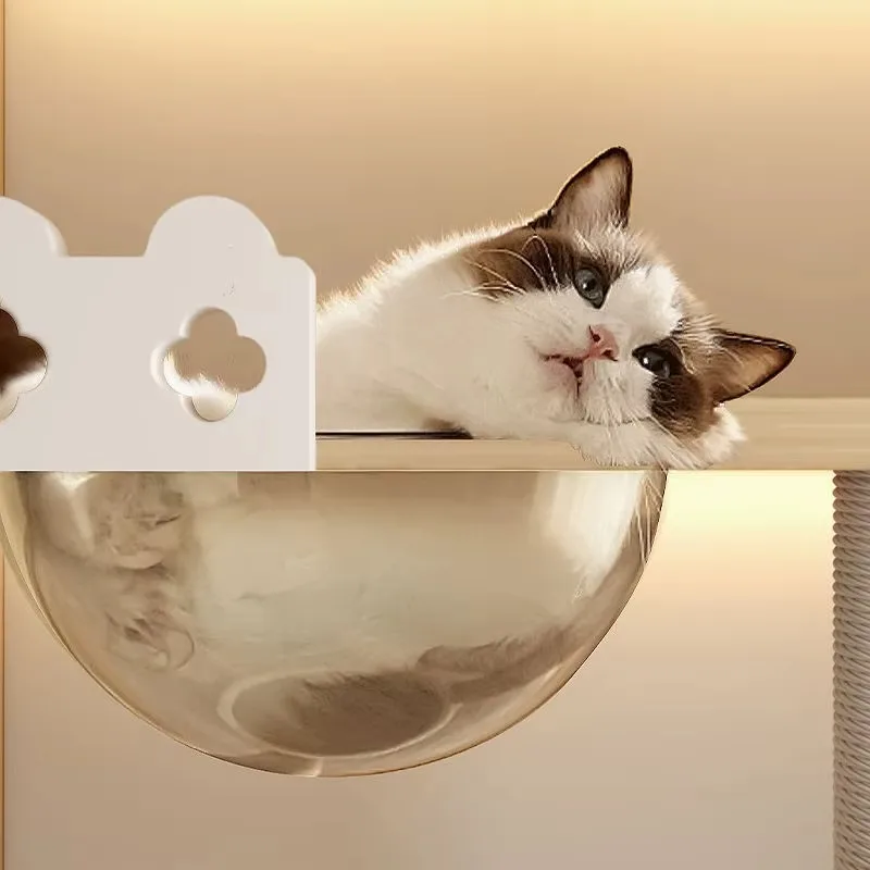 Modern Luxury Large Wooden Cat Castle Villa Multi-Functional Indoor Pet House Animal Pattern Furniture
