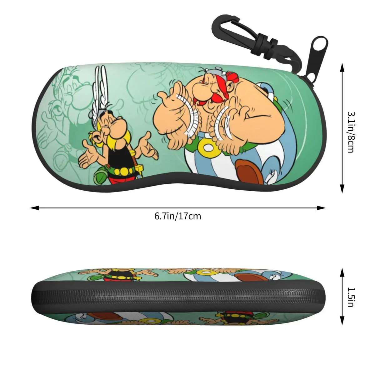 Custom Asterix And Obelix Adventure Comic Shell Glasses Case Unisex Cool Dogmatix Eyeglasses Case Sunglasses Protector Box