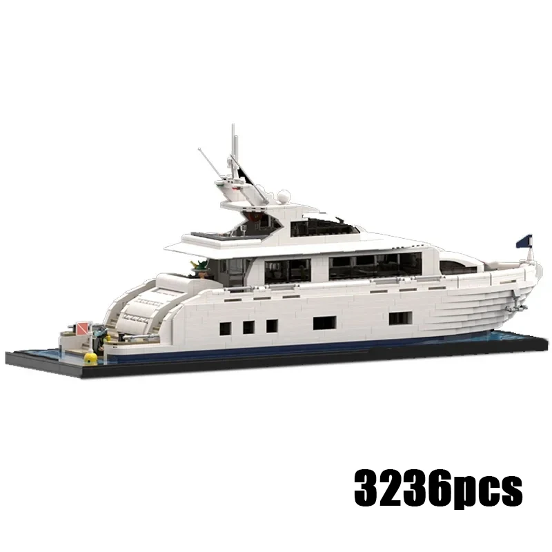 

Moc Building Bricks Military Model Large Luxury Yacht Technology Modular Block Holiday Gifts Toys For Children DIY Sets Assembly