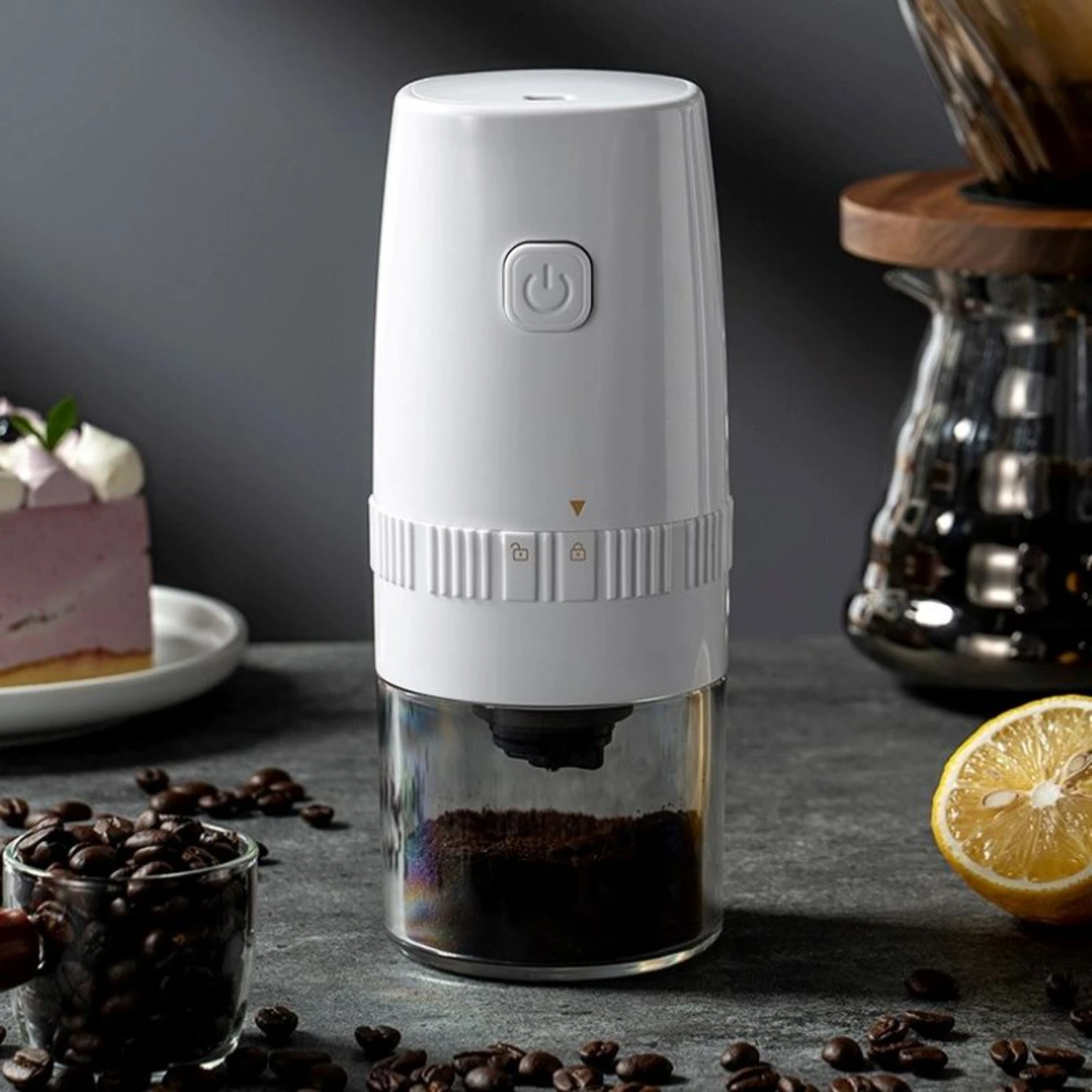 Fast Grinding Compact Mini Automatic Coffee Bean Grinder with Adjustable Coarseness Settings - Ideal for Small Kitchen, Perfect 