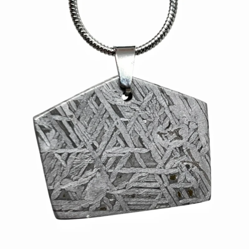 Natural Muonionalusta Iron Meteor Slice Pendant Real Meteorite Necklace Cosmic Specimen Fashion Collectible Jewelry