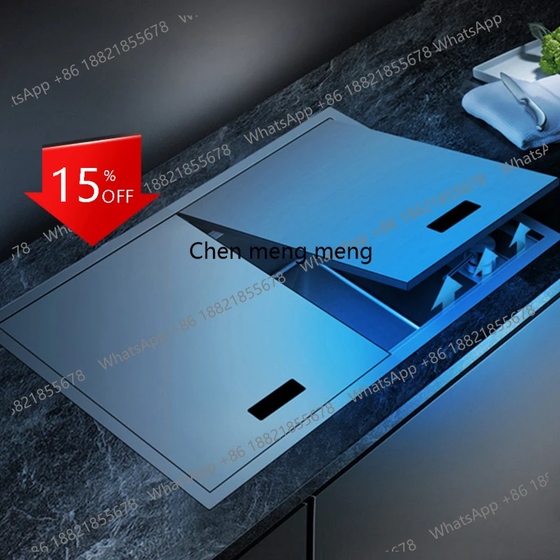 A139 Kitchen Sink Nanometer Double Cover Cloaking Sink 304 Stainless Steel 4mm Thickness Handmade Large Size kitchen Sink
