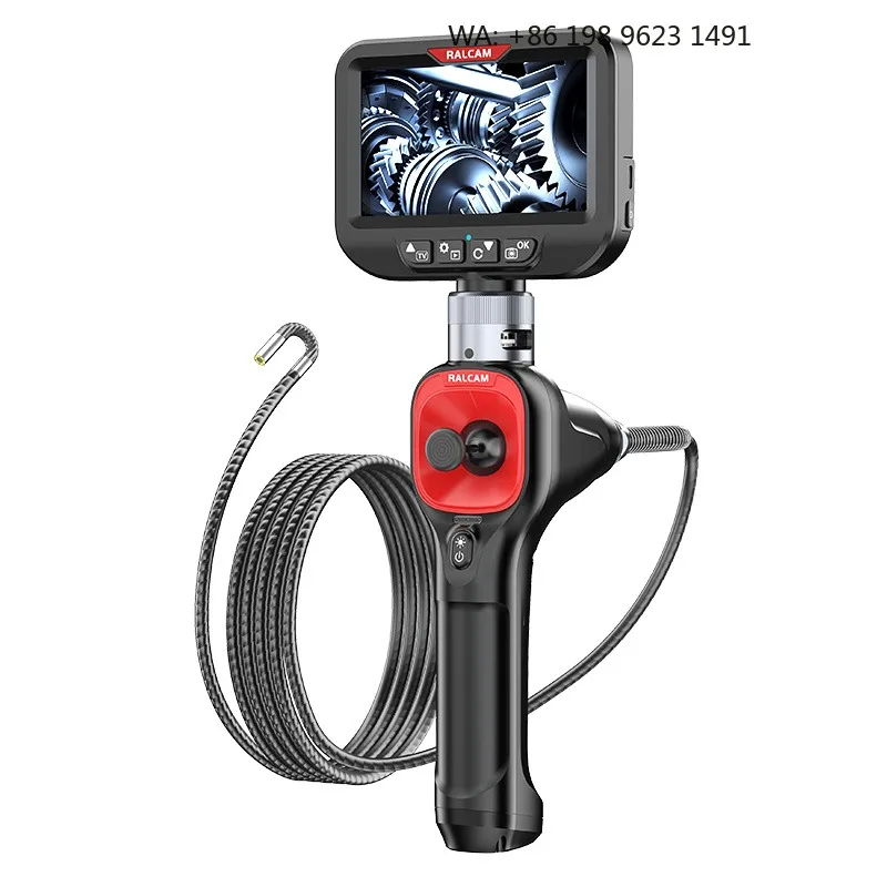 360 Steering Borescope 6LED Semi Rigid Probe Pipeline Engine Professional Maintenance Equipment