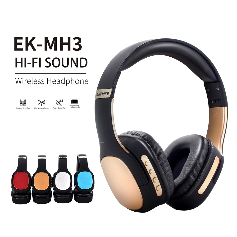 MH3 Wireless Bluetooth Headphones Stereo Headset Gaming Earphones with Microphone for Phone Pad PC Laptop