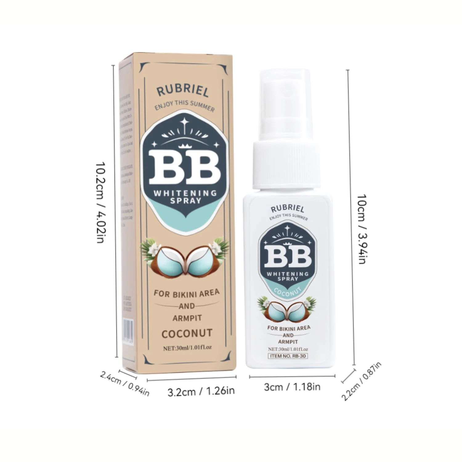 Rubriel Concealer Bb Spray Kokos Geur Delicate Waterdichte Zweetbestendige Pure Huid Isolerende Luie Spray 30Ml