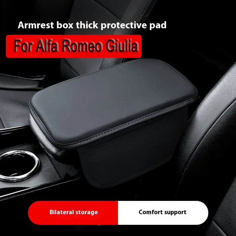 Car Interior Accessories Armrest Box Height Increase Pad Storage Bag Center Console Protector Cover for Alfa Romeo Giulia