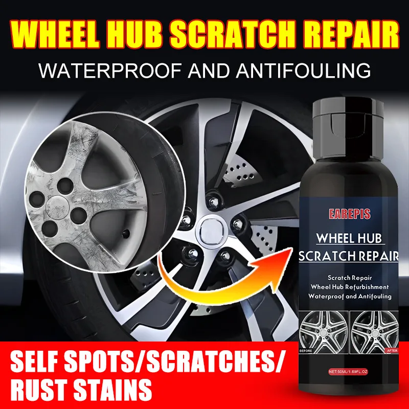 

EAREPIS Car Wheel Rim Scratch Refurbishment Paste, Tire Rim Scratch Paint Repair Paste - Car Wheel Hub Car Polishing Cream,50ml