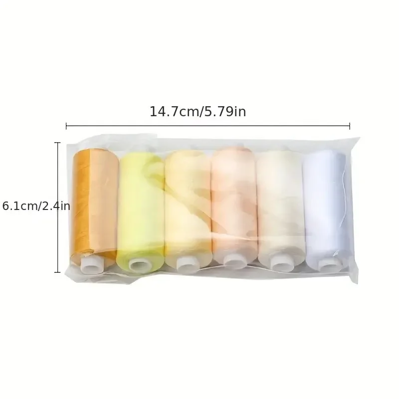 6 rotoli/Set poliestere 402 filo per cucire di uso quotidiano, 36 colori, cucito manuale e meccanico, fai da te