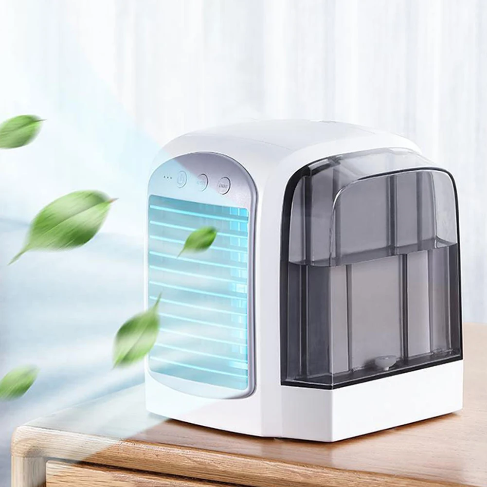 Water-Cooled Personal Mini Air Cooler for Home Office (Grey)