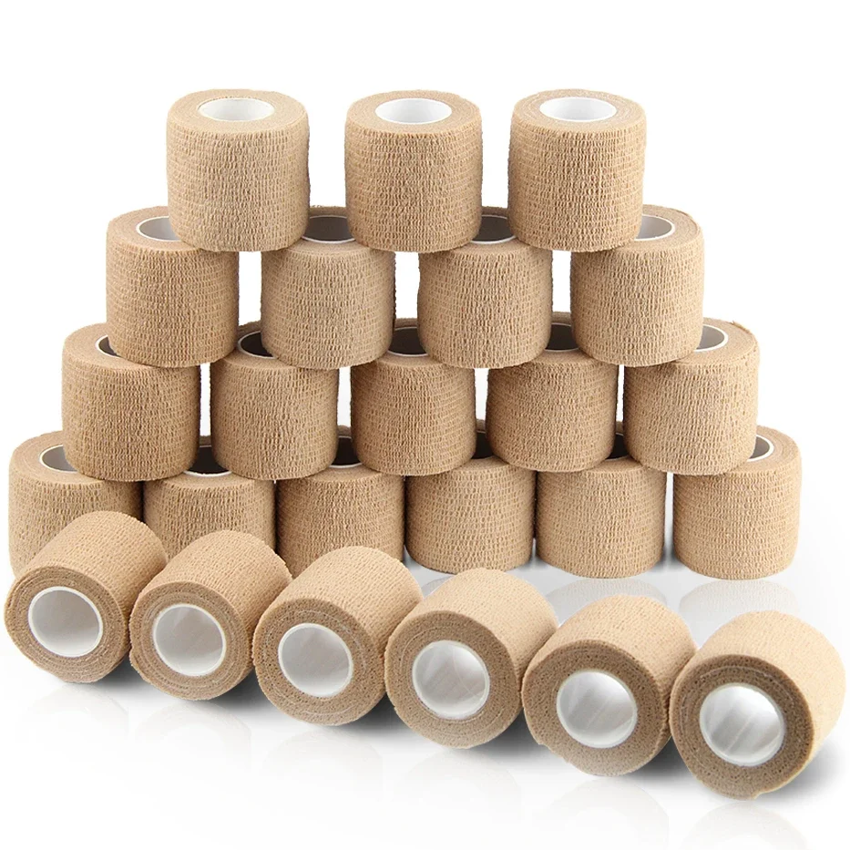 Großhandel 24 Rollen Kohäsiver Verband Selbstklebender Selbsthaftender Verband für Menschen & Haustiere Atmungsaktiver Elastischer Sportverband – Detail 1