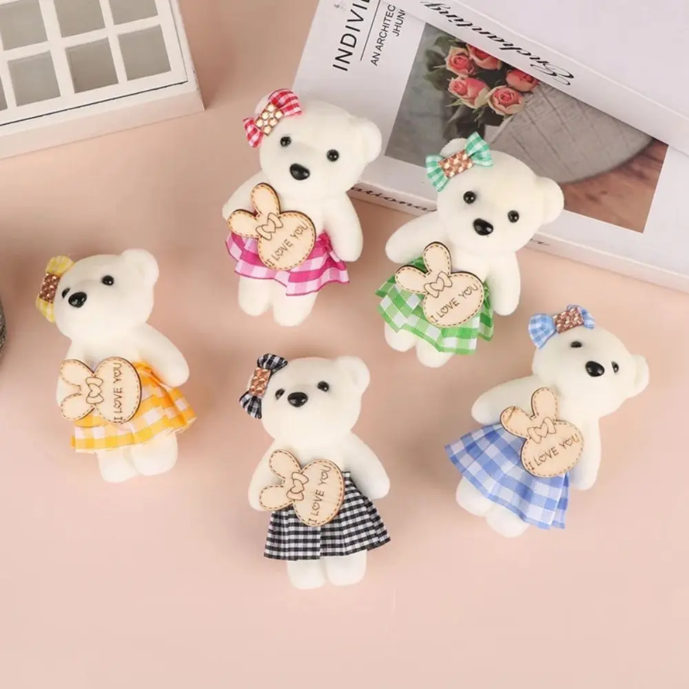 10 pçs/saco espuma urso urso de pelúcia brinquedos de espuma animal de pelúcia dos desenhos animados mini urso buquê de flores boneca de pelúcia 10cm buquê de desenhos animados boneca