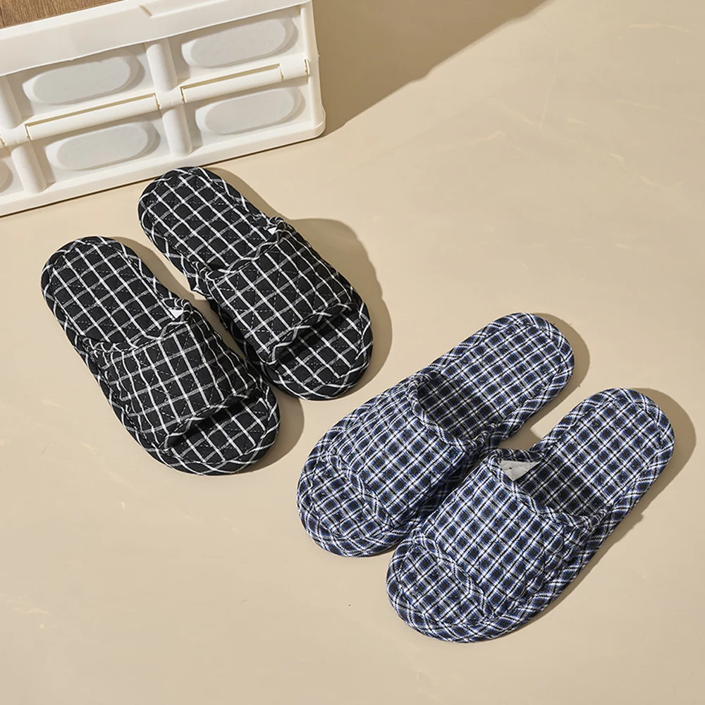 Fashion Men Slippers Lightweight Home Shoes Antislip Soft Fabric Slippers Indoor Home Slippers Plus Size