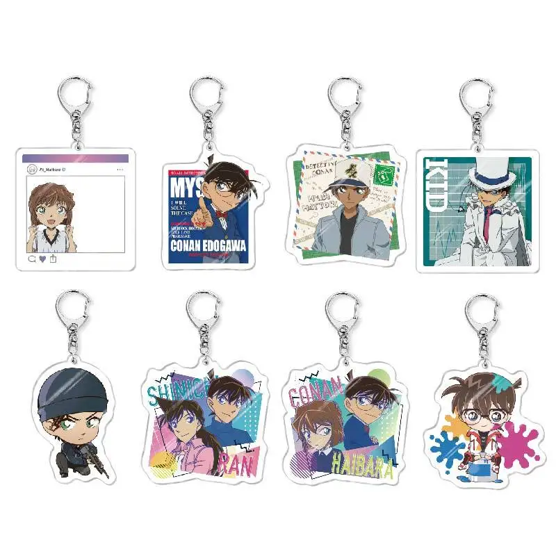 Conan Anime Kudou Shinichi Keychain Bag Charms Animation Products Students Fan Cute Gift Key Chain Pendant Exemplary Ornaments