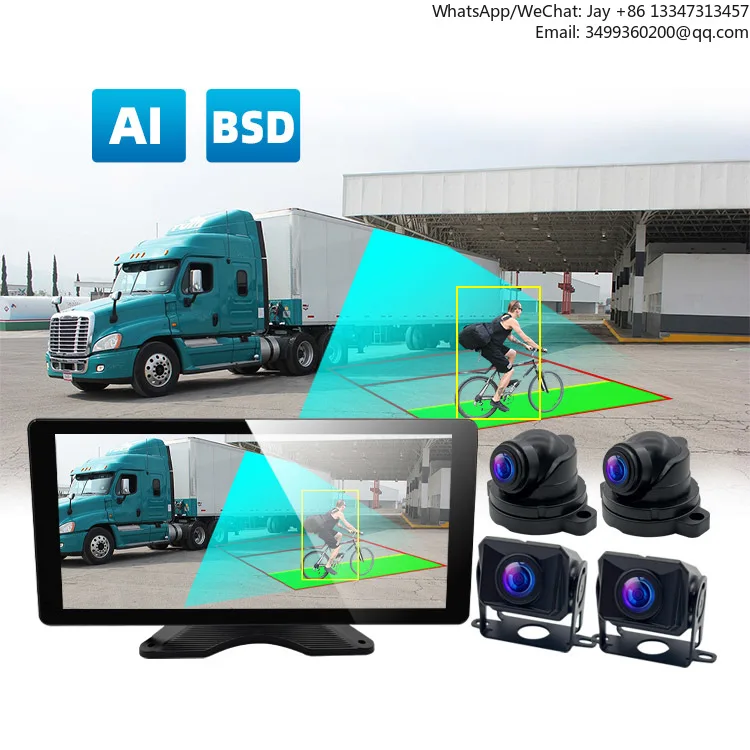 

10.36 Inch Split Touch Screen Backup Truck Camera Kit System Back Parking Sensor BSD AI ADAS DVR