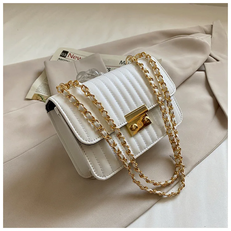 Women\'s Bag Diamond Chain One Shoulder Messenger Bag 2022 Retro Fashion Small Square Lady Bag