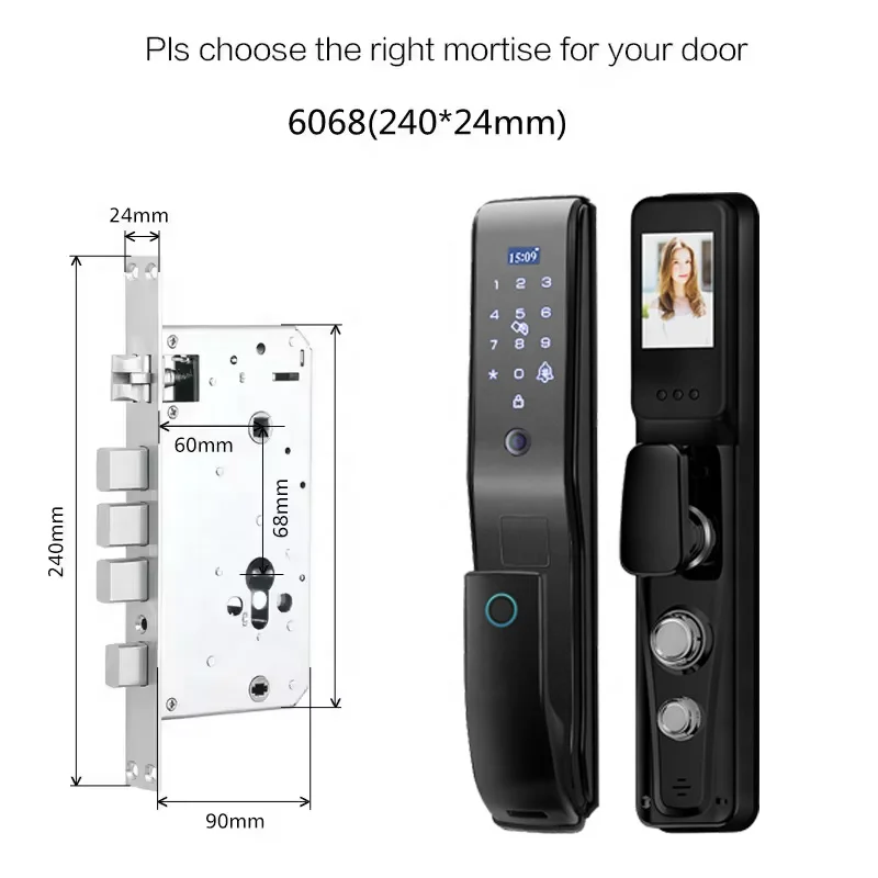 Tuya Ttlock Electric Digital Security System Smart Wifi Door Lock Fingerprint Card Reader App Access Cerraduras Inteligentes
