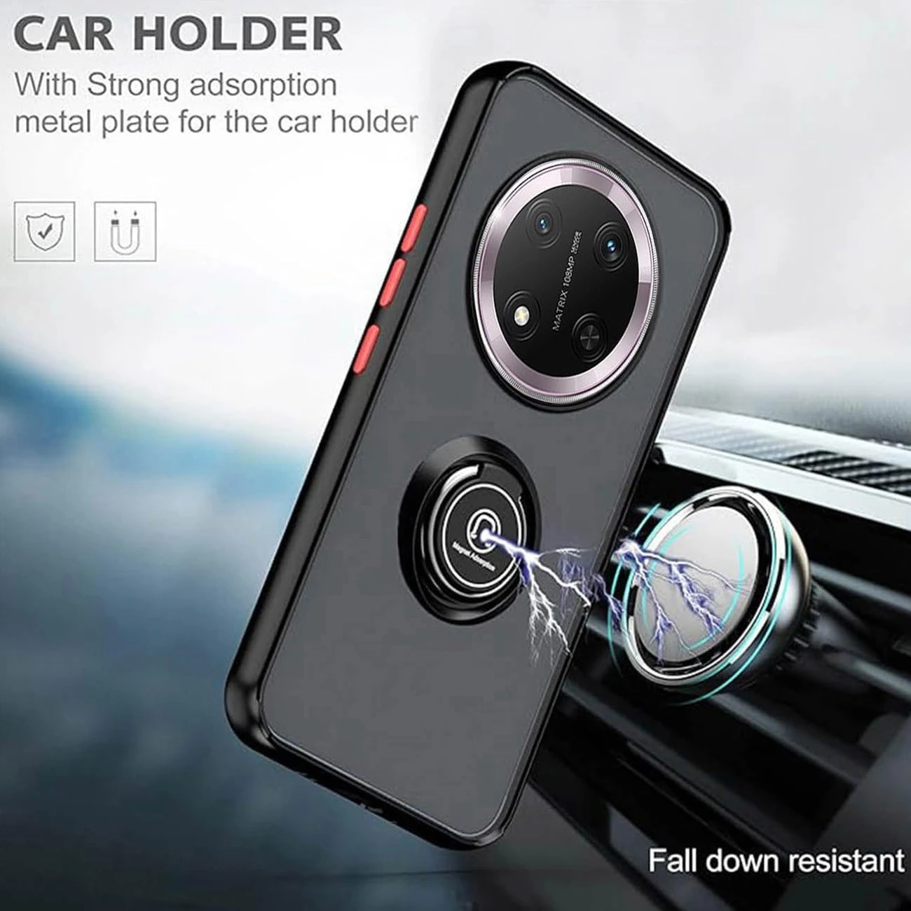 Casing Armor Matte untuk Honor Magic 7 Lite 5G Magic7 Pro X9c Cincin Penutup Dudukan Magnetik Tahan Benturan Coque Fundas