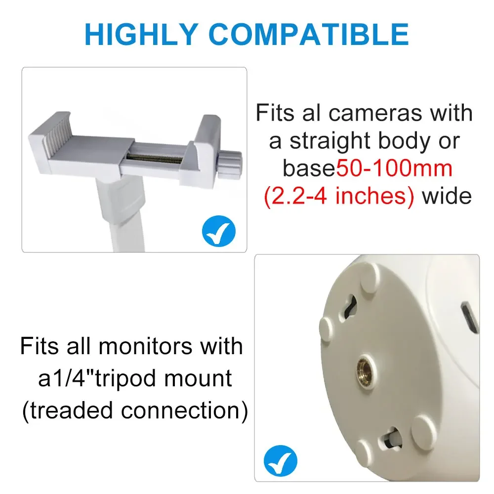 Long White Silicone Flexível Titular Monitor do Bebê, Baby Camera Stand, Ideal IP Camera Mount, Hole-Free Berço Rod
