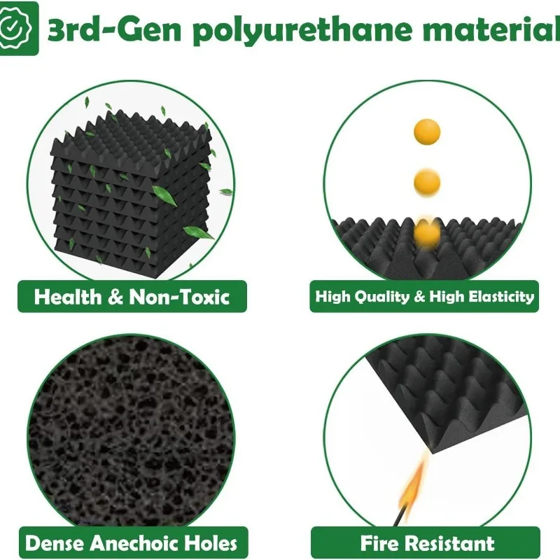 Pegatina de pared autoadhesiva de algodón insonorizado, Material absorbente de sonido súper fuerte de algodón absorbente de sonido para paredes, 1 ud.