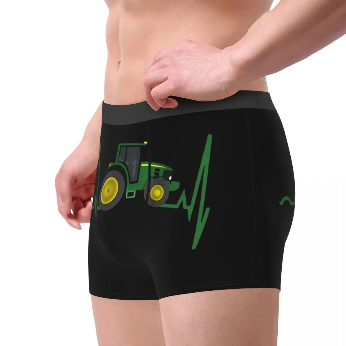 Tractor Heartbeat Underwear Men Print Customized Boxer Shorts Panties Briefs Breathable Underpants