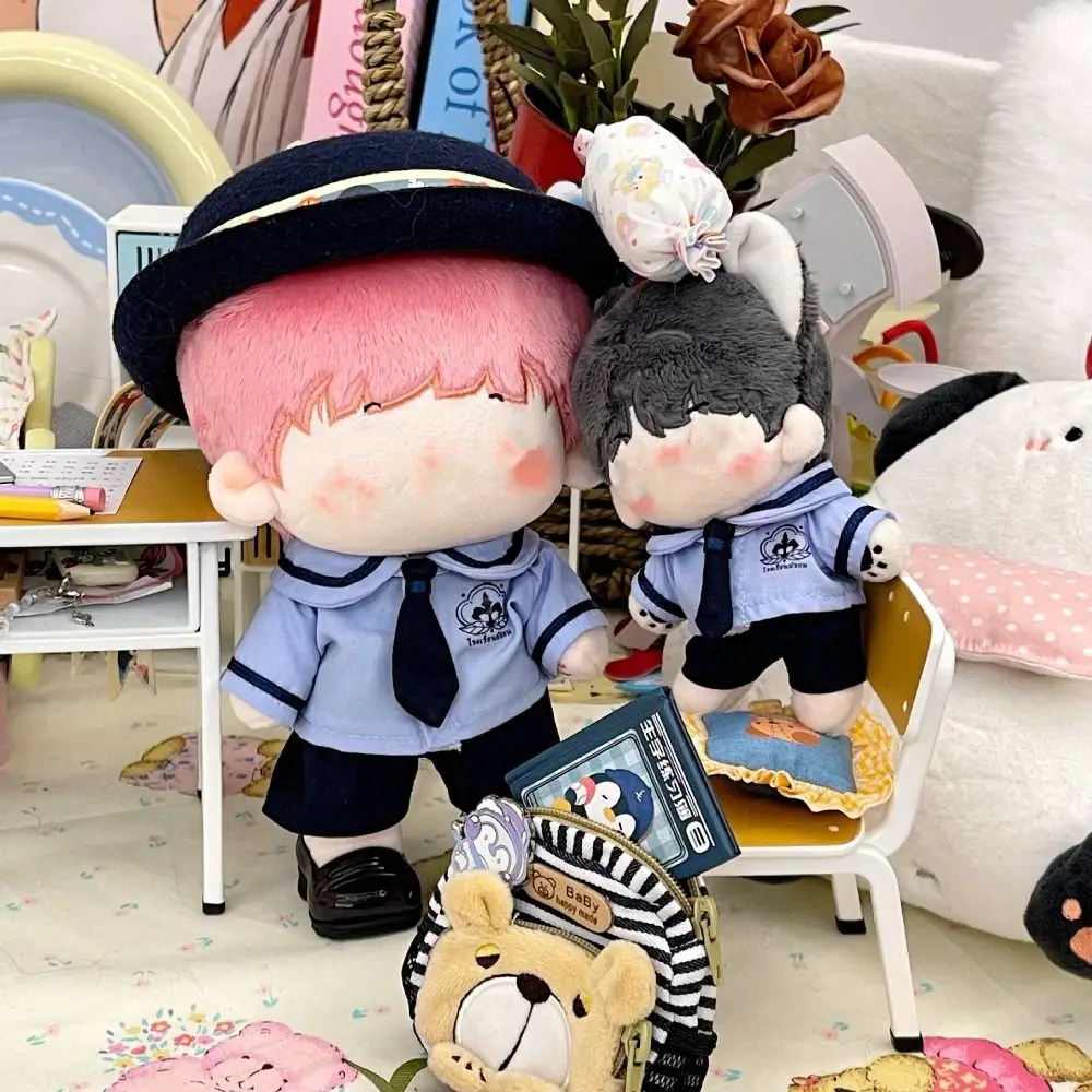 10cm 20cm Doll Clothes Changing Dress Game Blue Blouse Skirt Suit Mini School Suit Playing House Shirt Necktie Pants Set