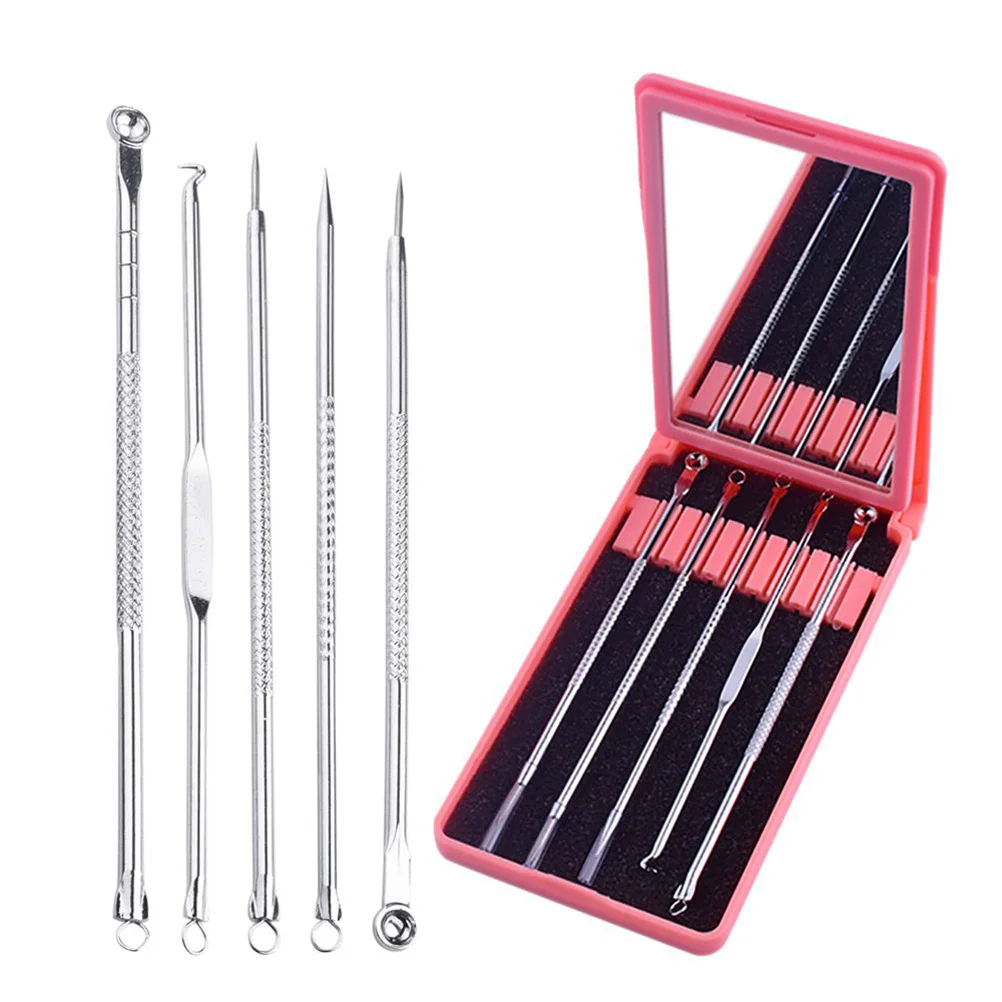 

1Set Acne Removal Needle Kit Silver Stainless Steel Blackhead Extraction Tool Facial Cleansing Instrument 15x9x3.3cm with