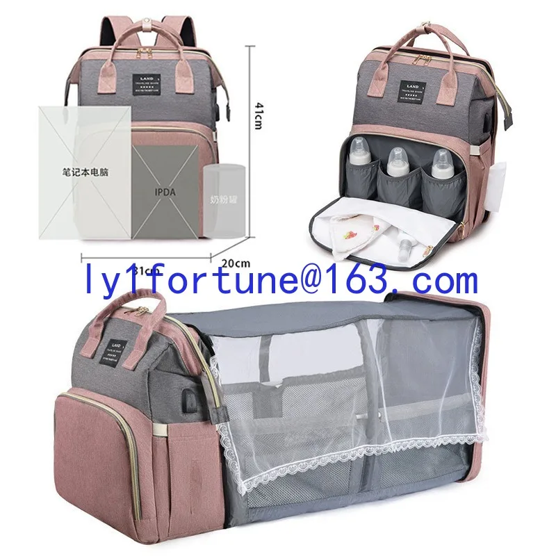 Multifunctional fashion folding bed Mommy simple and portable outdoor thermal insulation bottle warehouse bag large capacity bag