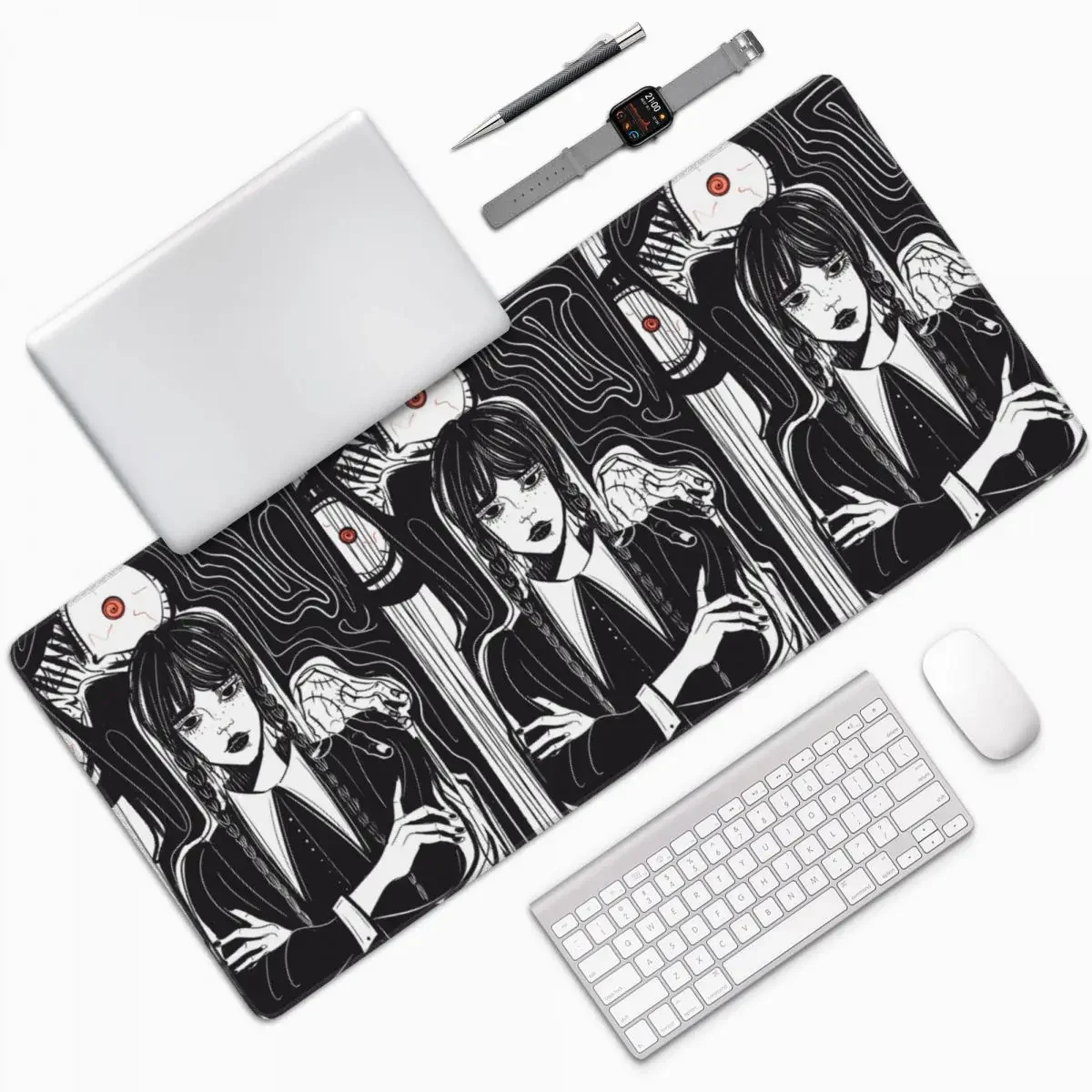 Wednesday Addams Large Mouse Pad Computer Keyboard Mouse Mat Gamer PC Laptop Desk Mat Office Accessories Table Mats