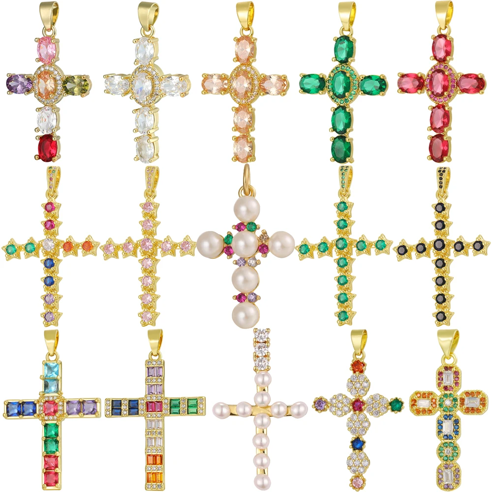 Juya 18 Karat echt vergoldeter religiöser Rosenkranz, christlich-katholisches Kreuz, Anhänger, Schmuckherstellung, Zubehör, Kunsthandwerk, böser Blick, Charms – Detail 4