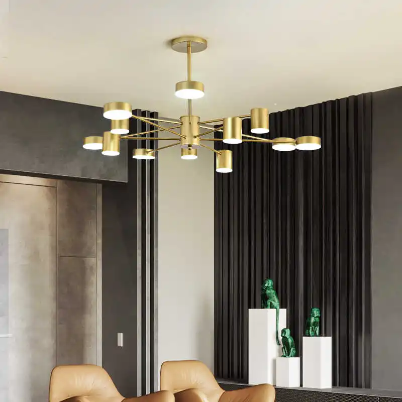 Nordic Modern LED Chandelier For Villa Living Room Ceiling Light Restaurant Pendant Light Creative Personality Mesh Pendent Lamp