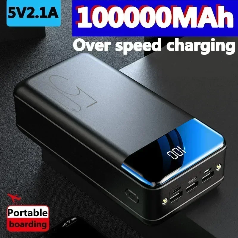 2024 baru Universal 5v 2.1a pengisian cepat 200000 MAh kapasitas besar pengisian daya Bank pengisian cepat daya ponsel