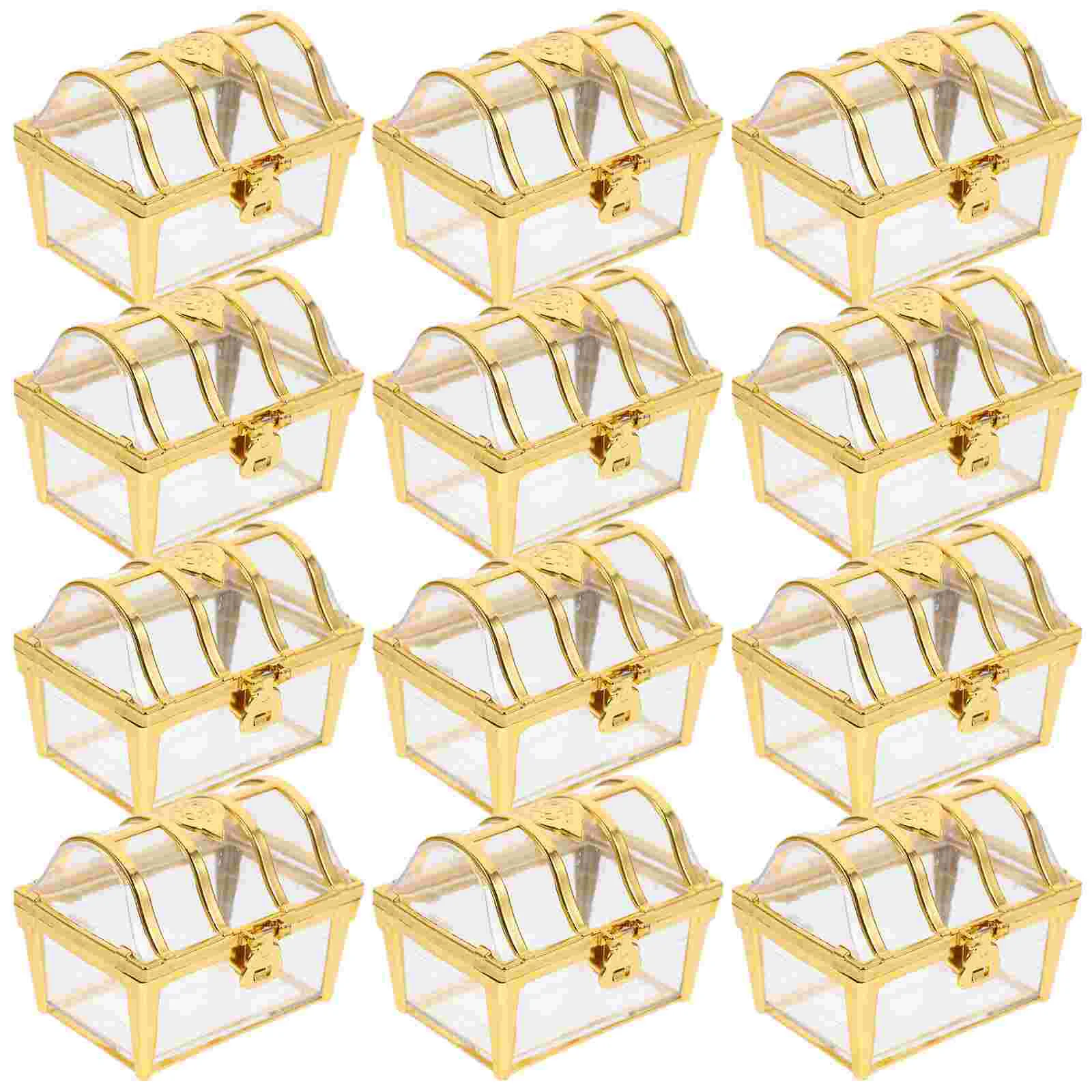 

12 Pcs Wedding Candy Box Party Supplies Treasure Chest Boxes Retro Bridal Shower Favors Small Treats Container Wrapping Favours