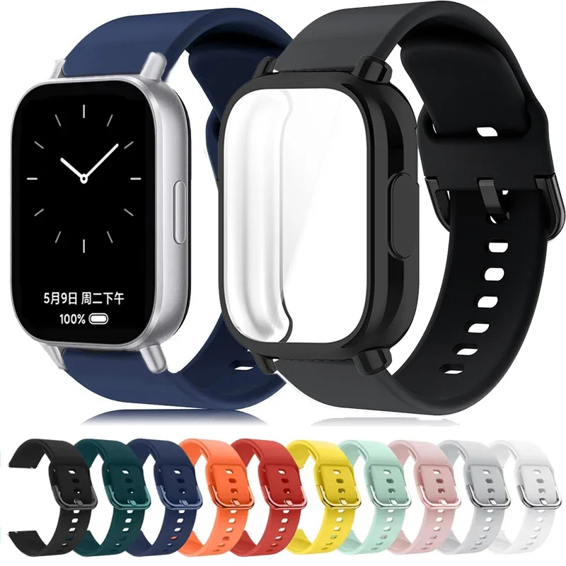 

Protector Case+Silicone Strap For Xiaomi Redmi Watch 5 active/5 Lite Full Cover Screen TPU Soft Shell and Breathable Sport Band