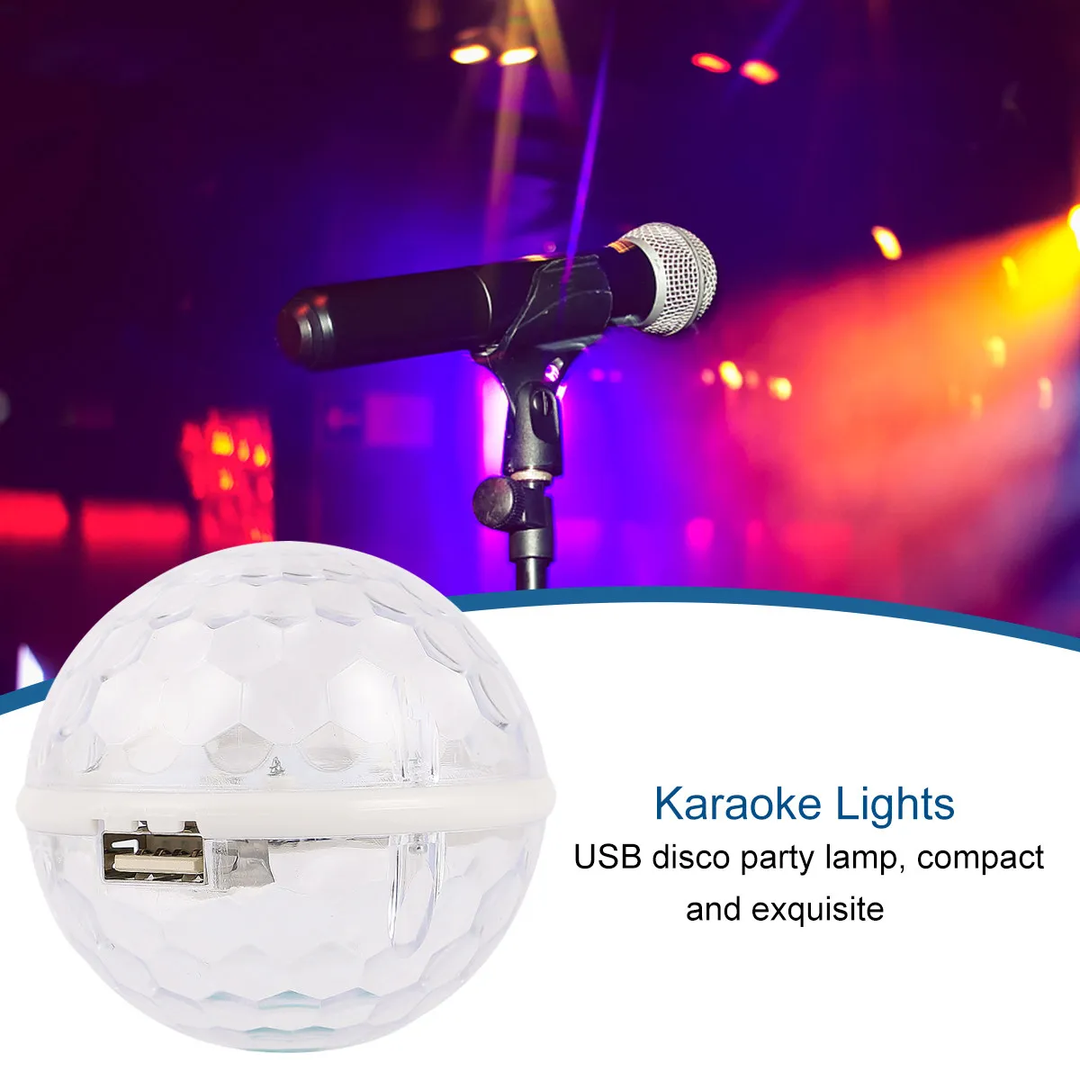 

1Pcs Crystal Disco Ball LED Light USB Powered Mini Stage Ball Light for Dj Party Dancing Nightclub Home Decor Strobe Effect