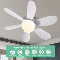 Ceiling Fan LED Light E27 Base Dimmable LED Mini Ceiling Fan 30W 15.75 Inch Small Ceiling Fan with Light for Living Room Kitchen