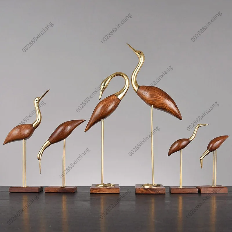 Creative Crane Couple Statue Home Decor Living Room TV Cabinet Wine Cabinet Ornament Wedding Gift